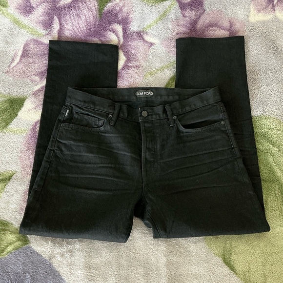 Tom Ford Black Stretch Straight Fit Denim - Picture 4 of 14